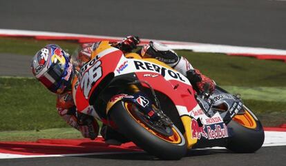 Dani Pedrosa durante los libres en Silverstone