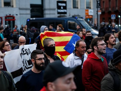 Protesta celebrada en Madrid, el 19 de octubre de 2019, contra la sentencia del 'procés'.