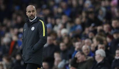 Guardiola, ante el Everton.