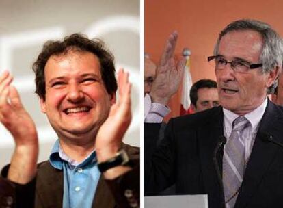 Jordi Hereu y Xavier Trias tras conocer los resultados.