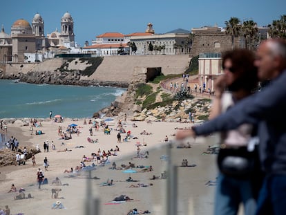 Playa de Santa María, en Cádiz capital este jueves.