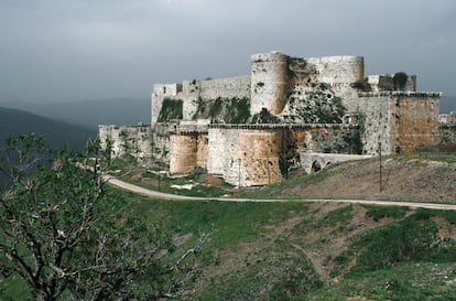 La Fortaleza de los Caballeros, construida por los cruzados en el siglo XII, donde se atrincheraron en 2012 los insurrectos al régimen sirio de Bashar Asad, que bombardeó el castillo.