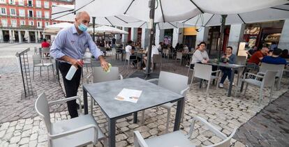 Terraza de un restaurante en Madrid. 