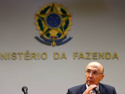 Brazil&#039;s Finance Minister Henrique Meirelles attends a news conference in Brasilia, Brazil, May 13, 2016.  REUTERS/Paulo Whitaker 