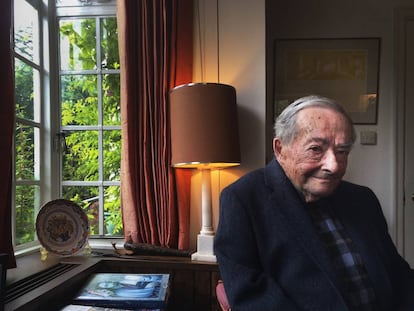 George Steiner en su casa de Cambridge (Reino Unido) en 2016.
