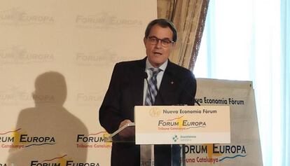 Artur Mas, durante su conferencia, este miércoles.