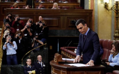 Spanish Prime Minister Pedro Sánchez in Congress on Wednesday.