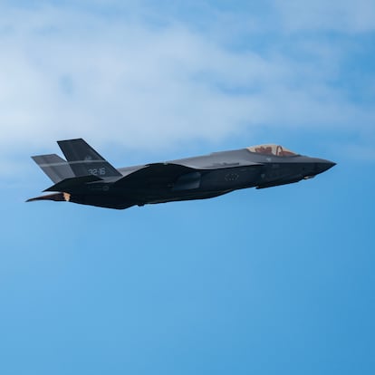 The Lockheed Martin F-35A Lightning II a fifth-generation aircraft of the The Italian Air Force in flight