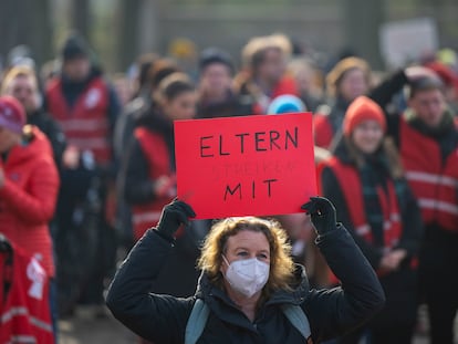 Protesta por las deficiencias en el sistema escolar, en Berlín el pasado 25 de noviembre.