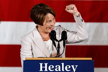 Maura Healey, este martes en Boston.