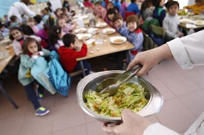 Comedor escolar de un colegio público madrileño.