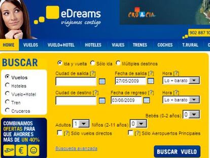 Página web de edreams