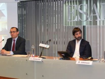 Desde la izquierda, el consejero delegado de Kanlli, Gonzalo Ib&aacute;&ntilde;ez; el director general de Adigital, Jos&eacute; Luis Zimmermann; y el director de Desarrollo de Yandex, Dominik Johnson. 