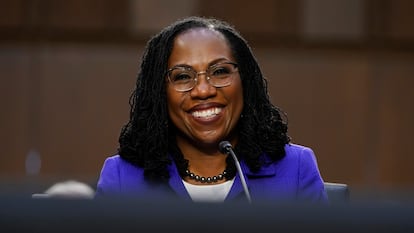La jueza Ketanji Brown Jackson, ante el comité judicial del Senado de Estados Unidos.