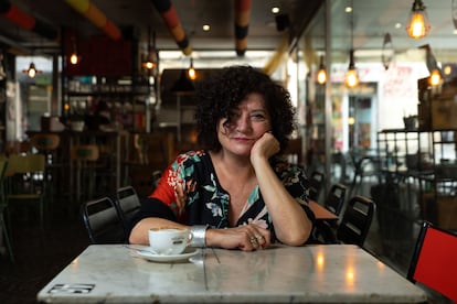 Georgina Cisquell en la cafetería La Monroe de la Filmoteca de Cataluña. 