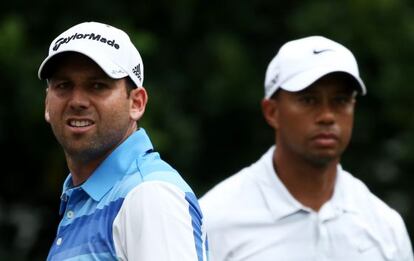 Sergio García y Tiger, en Sawgrass.