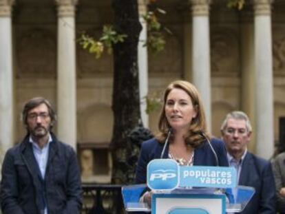 Quiroga, en un momento de su intervención junto al árbol de Gernika.