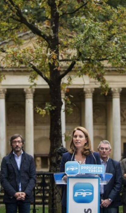 Quiroga, en un momento de su intervención junto al árbol de Gernika.