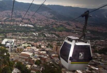 El metrocable de Medellín.