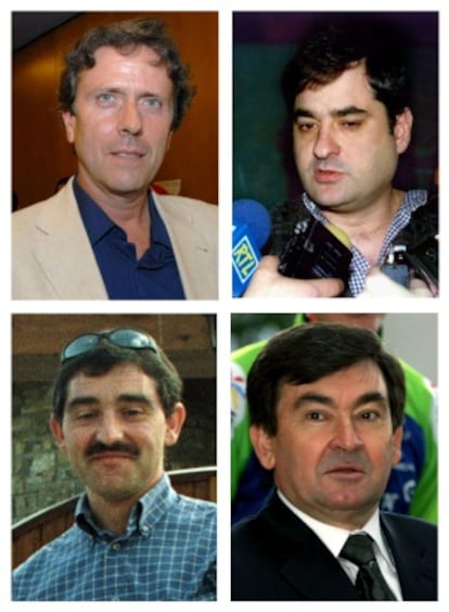 Eufemiano Fuentes; el exdirector deportivo del ONCE y del Liberty; Manolo Saiz; José Ignacio Labarta Barrera, uno de los directores deportivos del equipo Comunitat Valenciana; y Vicente Belda, exdirector del Kelme,