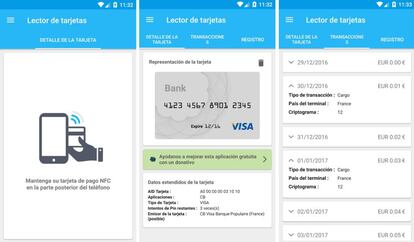 Lector de tarjetas NFC para Android.