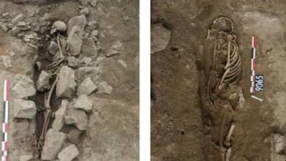 Tumbas halladas en Nimes, con el cadáver enterrado según el rito musulmán.