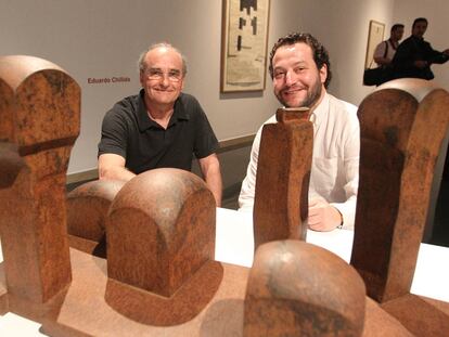 Ignacio Chillida, a la izquierda, y Julio Niebla, ayer en la sala Vimcorsa de Córdoba.