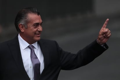 El exgobernador Jaime Rodríguez, 'El Bronco' cuando era candidato independiente rumbo a las presidenciales en México de 2018.