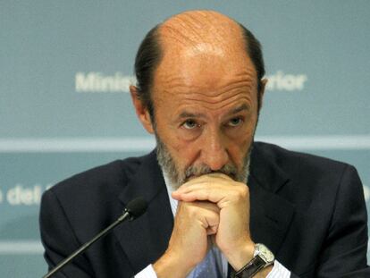 El ministro del Interior, Alfredo Pérez Rubalcaba.