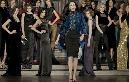 L&#039;Wren Scott, al t&eacute;rmino de uno de sus desfiles en Nueva York.