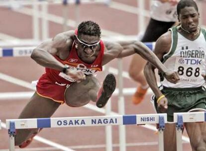 Jackson Quiñónez, durante la carrera.