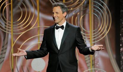 Seth Meyers, durante su monólogo inicial en los Globos de Oro.