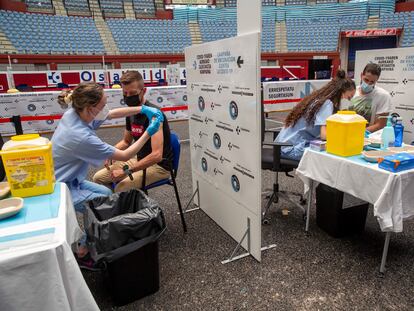 A vaccination site in San Sebastián last month.