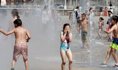 Fuente de Abandoibarra en Bilbao, en miércoles 9 de agosto de 2023.