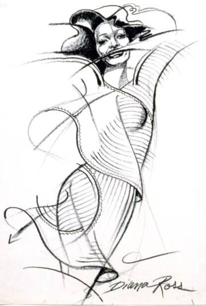Ilustración de Antonio López representando a Diana Ross.