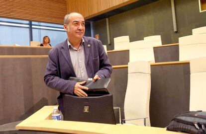 Martín Garitano, ayer antes del pleno de las Juntas Generales de Gipuzkoa.