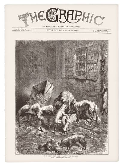 'Una cena de perros en París', de Ernest Griset (1870).