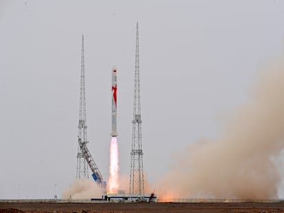 Chinese company LandSpace's Zhuque-2 rocket took off from the Jiuquan Satellite Launch Center in Jiuquan, Gansu province, China, July 12.