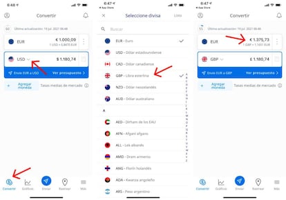 Conversor de monedas para iOS y Android.