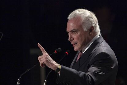 El presidente Michel Temer, ayer, durante un acto en Brasilia. 