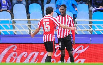 Iñaki Williams celebra su gol ante la Real.