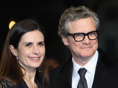Colin Firth y su mujer, Livia Giuggioli, el pasado 6 de febrero en Londres.