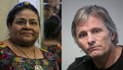 Rigoberta Menchú i Viggo Mortensen.