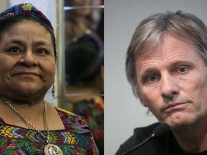 Rigoberta Menchú i Viggo Mortensen.