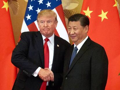 El presidente de China, Xi Jinping y el presidente de EE UU, Donald Trump, en Pekín el 9 de noviembre de 2017.