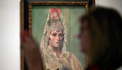 &#039;Olga Khokhlova con mantilla&#039;, de 1917, de Pablo Picasso, que puede verse en el Museo Picasso de Barcelona. 