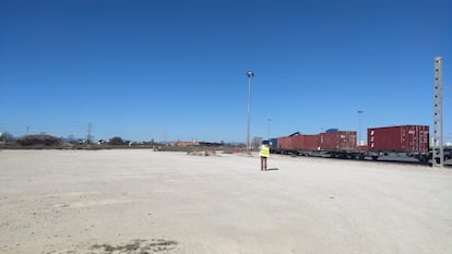 Zona en la que se realizan las obras de ampliación y mejora de la terminal logística de Fuente de San Luis.