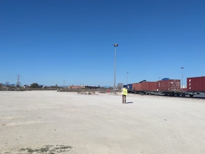 Zona en la que se realizan las obras de ampliación y mejora de la terminal logística de Fuente de San Luis.