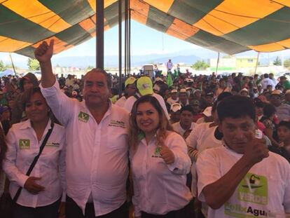 Félix Aguilar, en campaña con el Partido Verde.