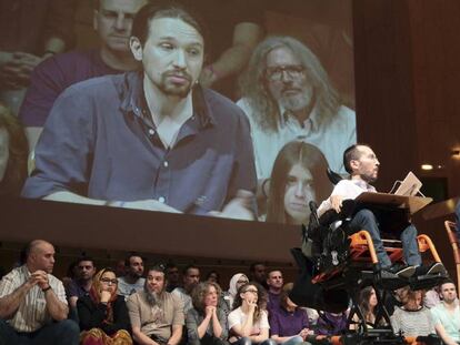 Pablo Echenique y Pablo Iglesias, el 20 de mayo.